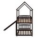 preview thumbnail 7 of 7, Espresso Twin over Twin Pine Bunk House Bed with Slide and Ladder, Full-Length Guardrail