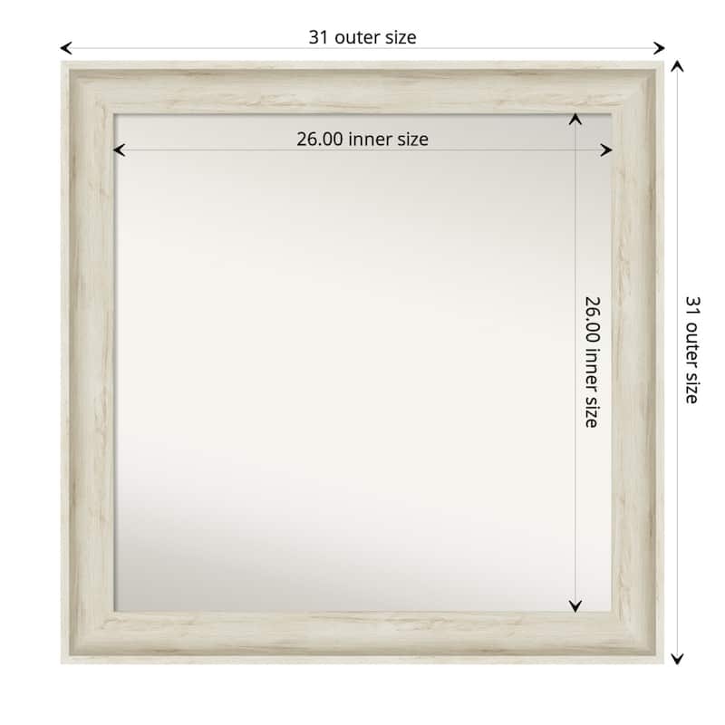 Non-Beveled Wall Mirror - Regal Birch Cream Frame