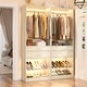 preview thumbnail 30 of 30, 25'' W Freestanding Closet System with 2 Wooden Drawers and Adjustable Shoes Rack and Hanging Rod,Walk-in Closet Organizer Set of 2 - White Oak