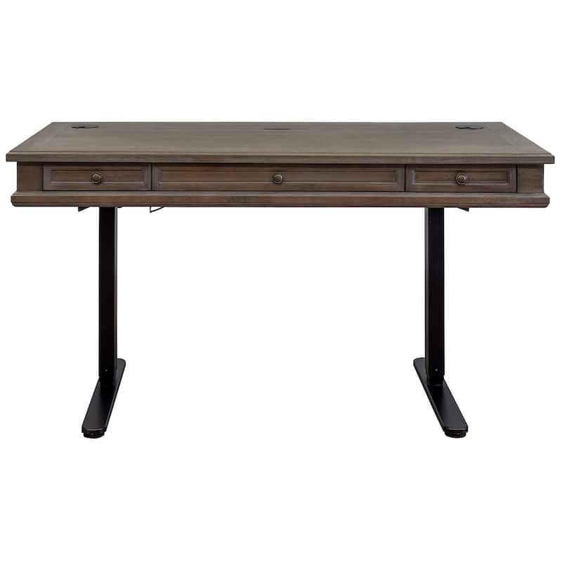 Carson Wood Electronic Sit/Stand Desk, Standing Desk, Gray