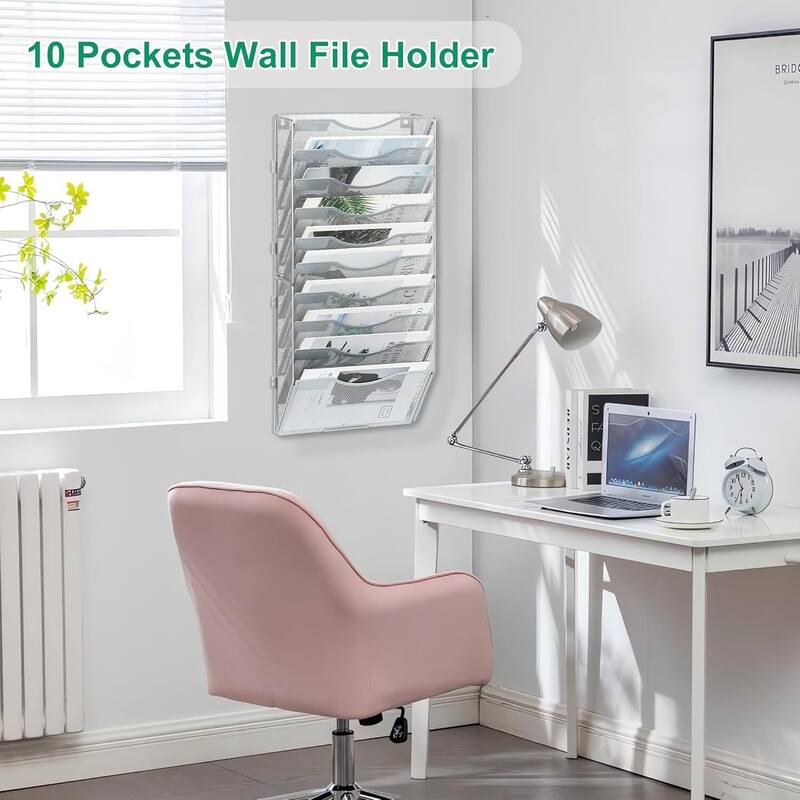 Hanging Wall File Holder, Paper Storage Organizer