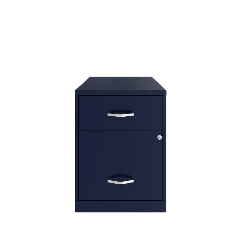 Space Solutions 18" Deep 2 Drawer Letter Width Vertical File Cabinet with Accessory Drawer - Blue