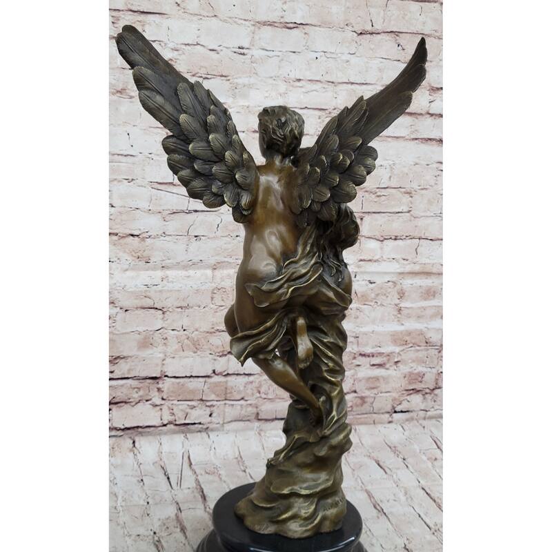 Psyche Cupid Eros Aphrodite Venus Winged Angel Lovers Romance Bronze Sculpture Statue French