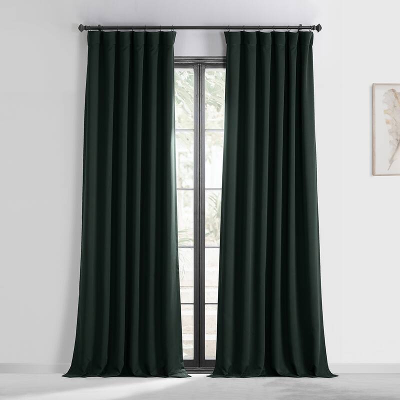 Exclusive Fabrics Room Darkening 84-inch Curtain Panel Pair (2 Panels) - 50 X 84 - Dark Mallard