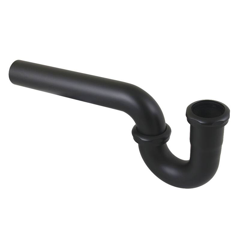 Kingston Brass Made To Match 1-1/4 (or 1-1/2) x 1-1/2 Inch Decor P-Trap without Flange, 13-1/16 Inch Length, 18 Gauge - Matte Black
