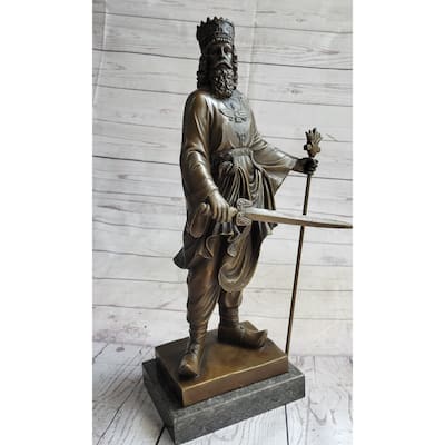 King Cyrus The Great Of Persia Achaemenid Ruler Bronze Statue Sculpture Figurine 17 Inches X 8 Inches