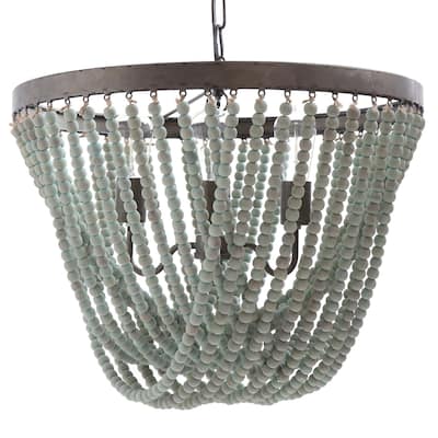 Draped Wood Bead Chandelier