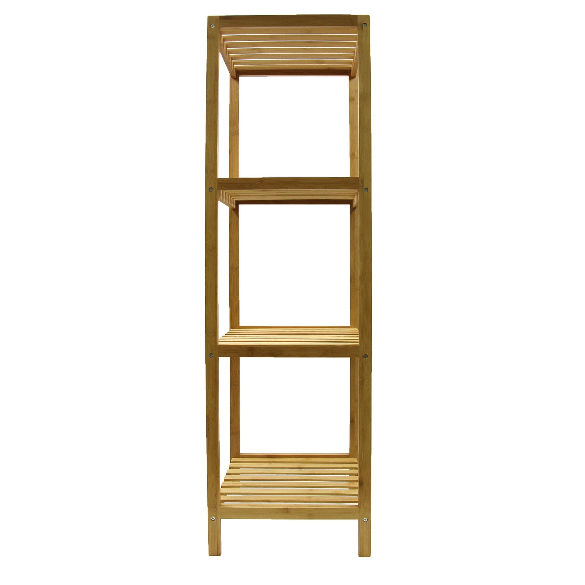 Evideco Corner Bathroom Organizer Storage Tower 3 Shelves Bamboo Metal &  Reviews
