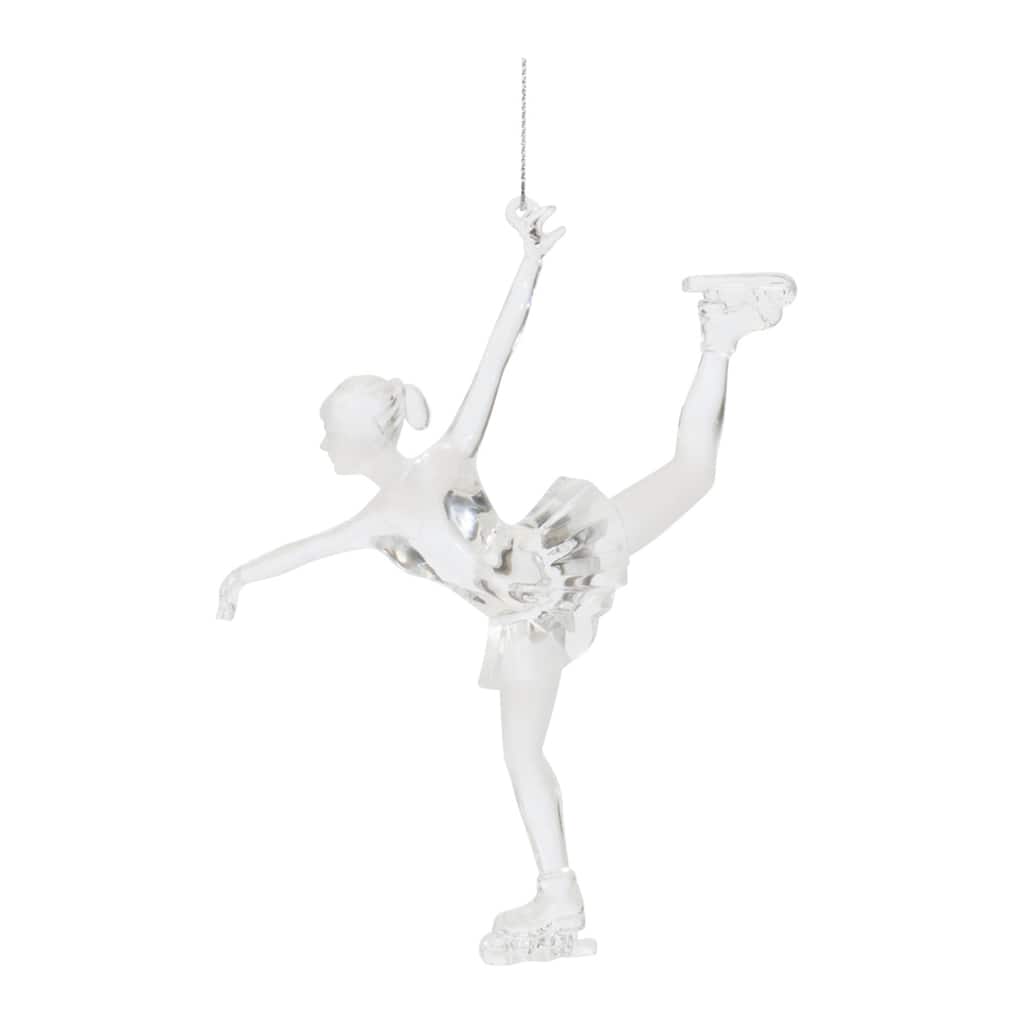 Ice Skating Girl Christmas Ornaments - 5.75" - White - 4ct