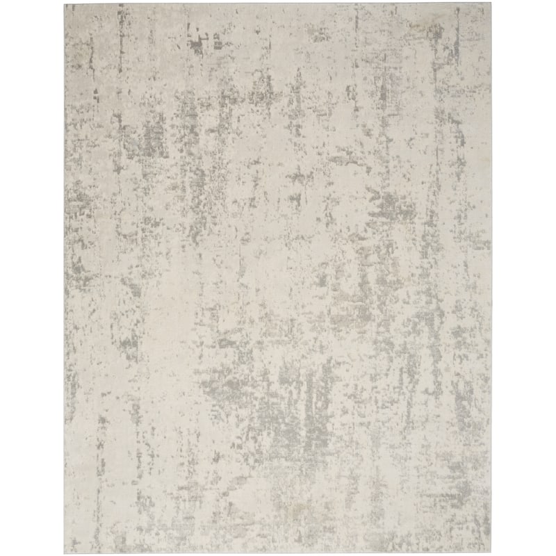 Nourison Concerto Modern Abstract Distressed Area Rug - 5' 3" x 7' 3" - Cream/Gray
