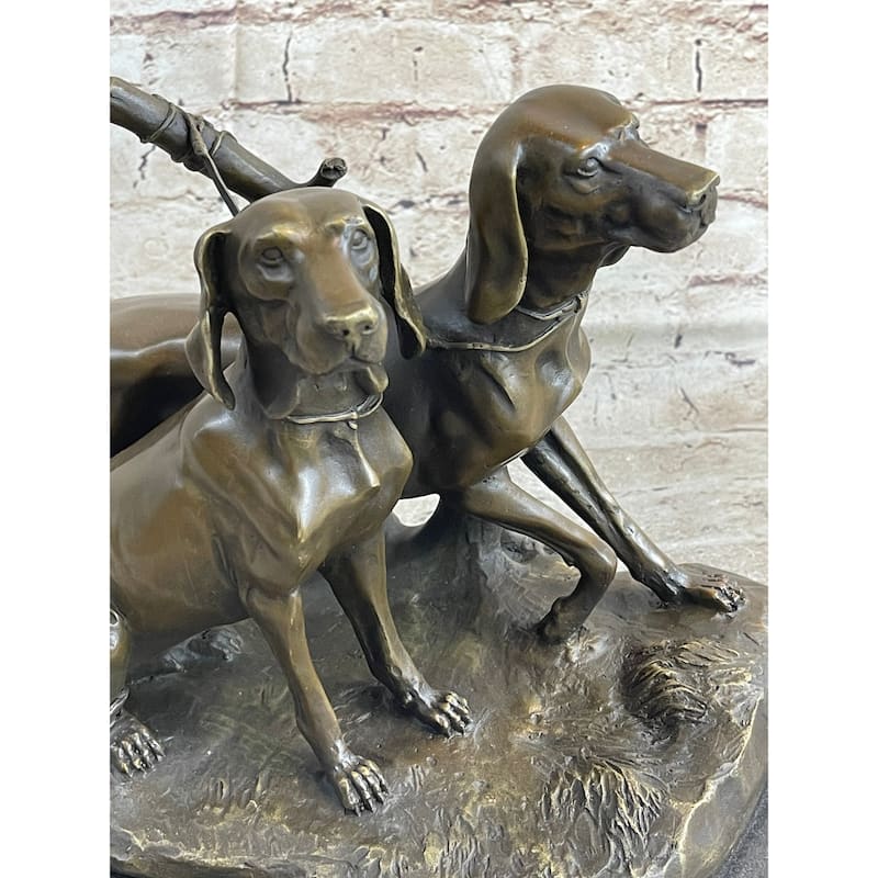 Two Large Vizsla Imitative Dog Imitative Dogs Animal House Pet By Debut Bronze Marble Sculpture Gift