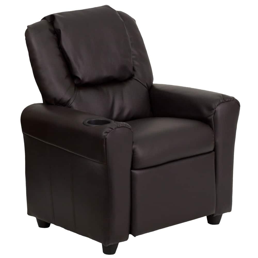Contemporary Kids Recliner with Cup Holder and Headrest - 24"W x 21.5" - 36.5"D x 27"H