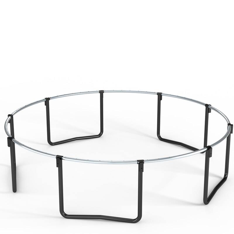 12FT Trampoline Pumpkin, High-Dip Galvanized Frame -Ladder-Black Red