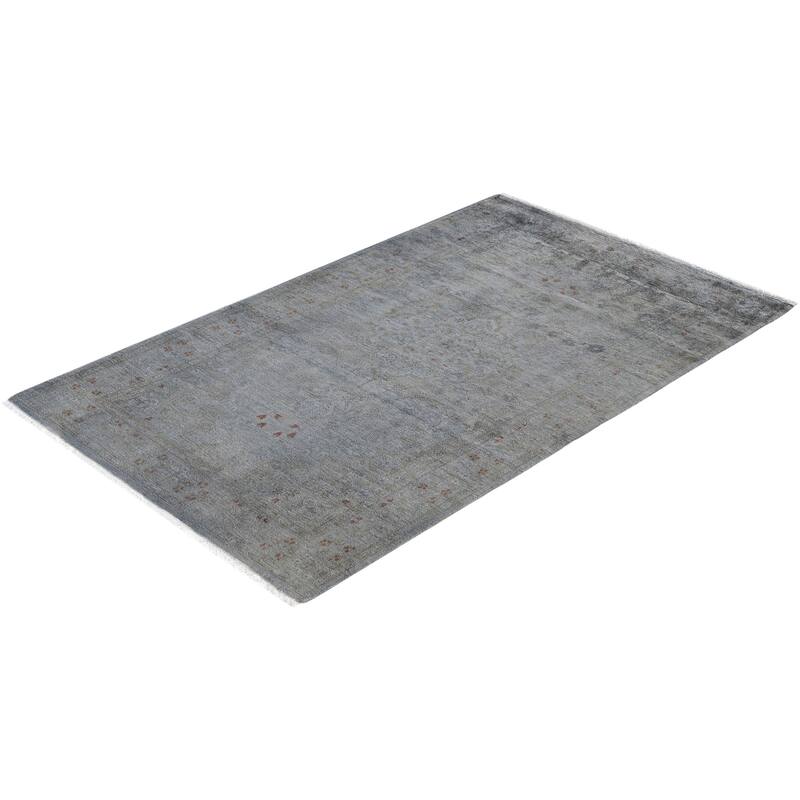 Overdyed One-of-a-Kind Hand-Knotted Area Rug - Gray - 3' 1" x 5' 1"