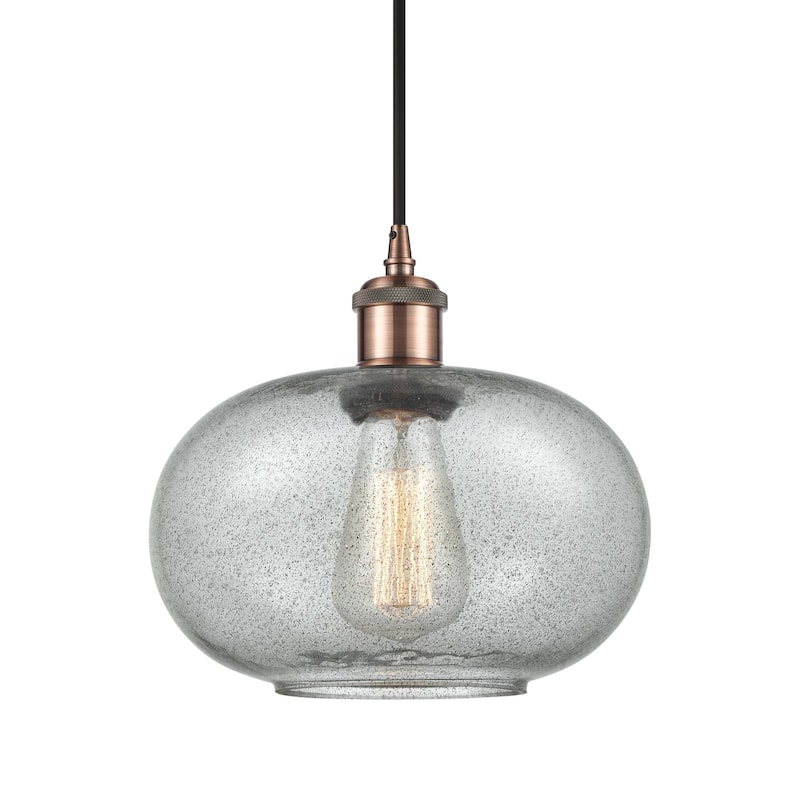 Innovations Lighting 516-1P-11-10 Gorham Pendant Gorham 10" Wide Mini - Charcoal / Antique Copper