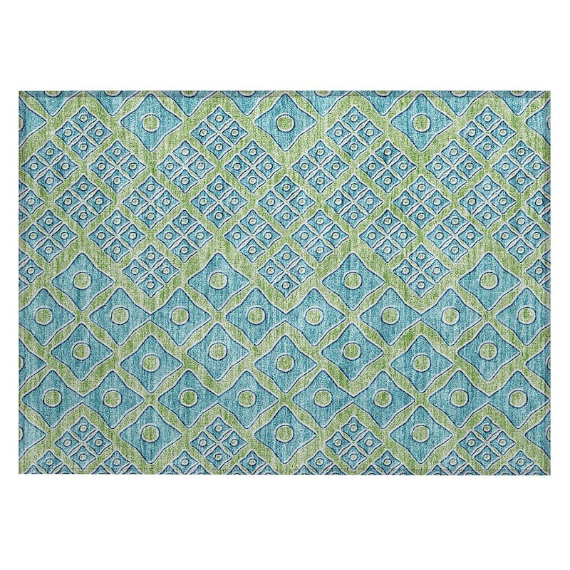 Machine Washable Indoor/ Outdoor Chantille Diamond Rug