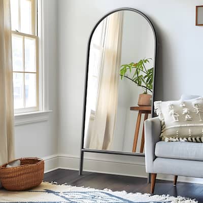 Wooden Frame Ladder-Style Wall Mirror