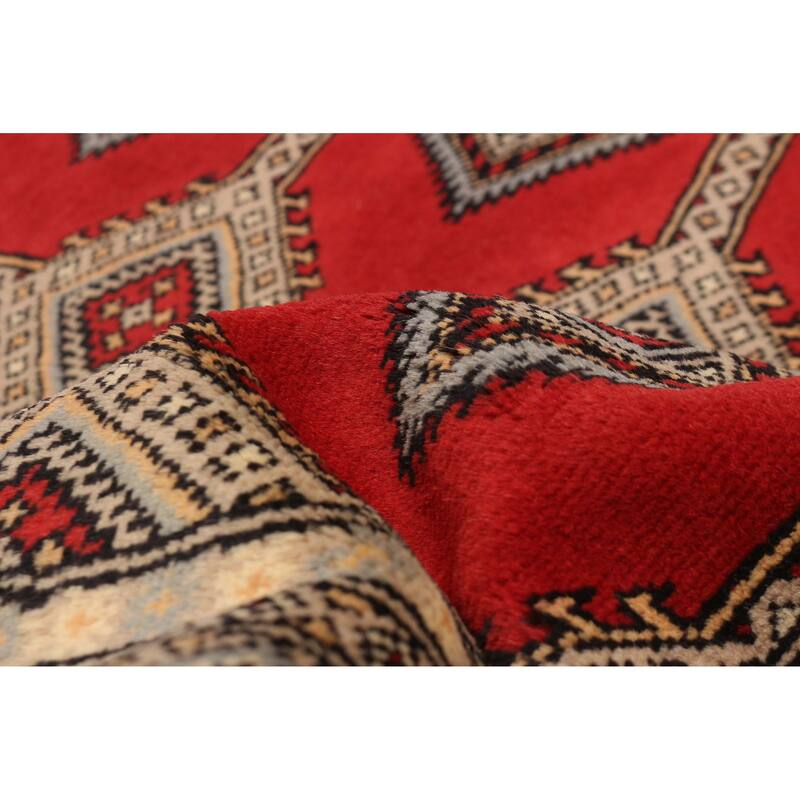 Finest Peshawar Bokhara Red Rug 5'6" x 7'10" - 5'6 x 7'10