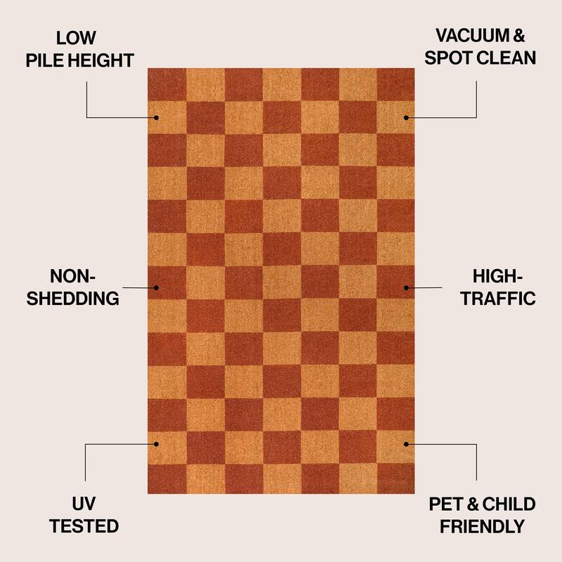 JONATHAN Y Classic Natural Coir Mat Indoor/Outdoor