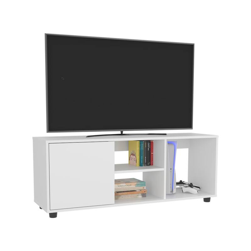 TV Stand for 55 Inch Screens with Storage Shelves and Door Modern Design