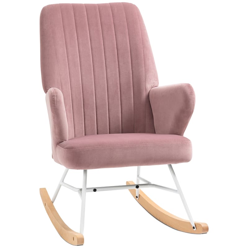HOMCOM Accent Rocking Chairs, Nursery Glider Rocker, Wingback Armchair