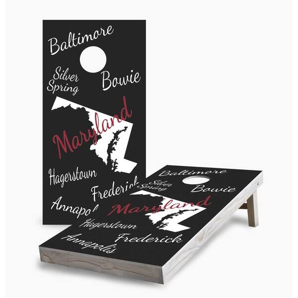 slide 2 of 7, Maryland State Pride Cornhole Game (Choose Wraps or Boards) 2x4 Boards (24" x 48") - Include ALL Accessories