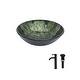 preview thumbnail 17 of 28, Artistic Tempered Glass Vessel Bathroom Sink with Faucet and Pop-up Drain