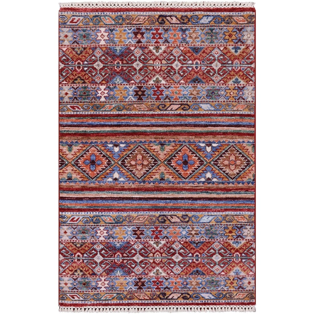 Golden Nile Khorjin Persian Gabbeh Hand Knotted Wool Rug - 2' 8" X 4' 0"