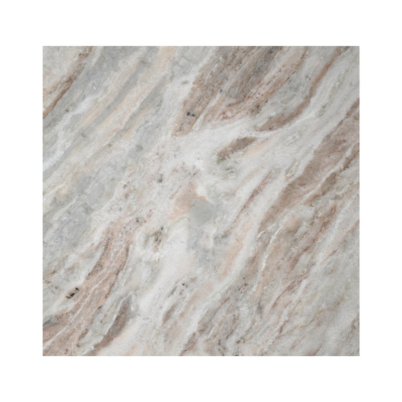 Venus 18.5" Contemporary Natural Marble Handmade T-Shaped End Table, Gray/Beige, by JONATHAN Y.
