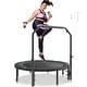 preview thumbnail 1 of 40, Foldable Mini Trampoline, Fitness Rebounder, Stable & Quiet Trampoline for Adults Indoor/Garden Workout 52 Inch, Springs