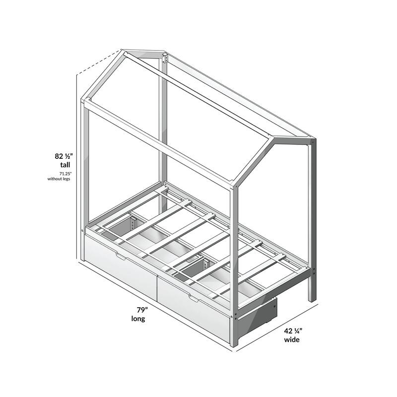 Max and Lily Twin House Bed with Storage Drawers