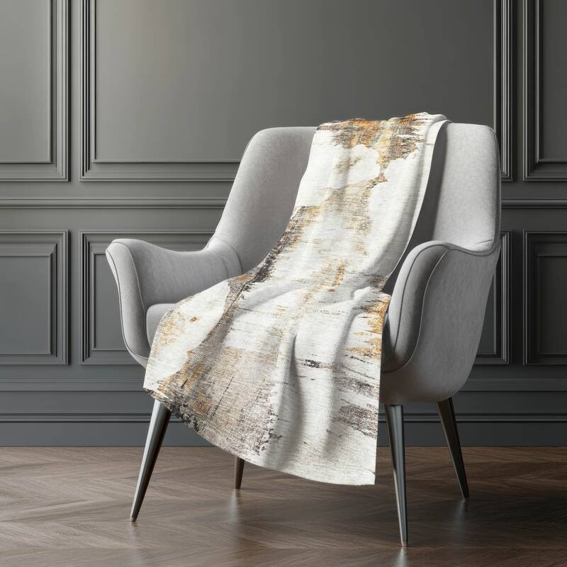 Premium Machine Washable Abstract Modern Sherpa Throw Blanket