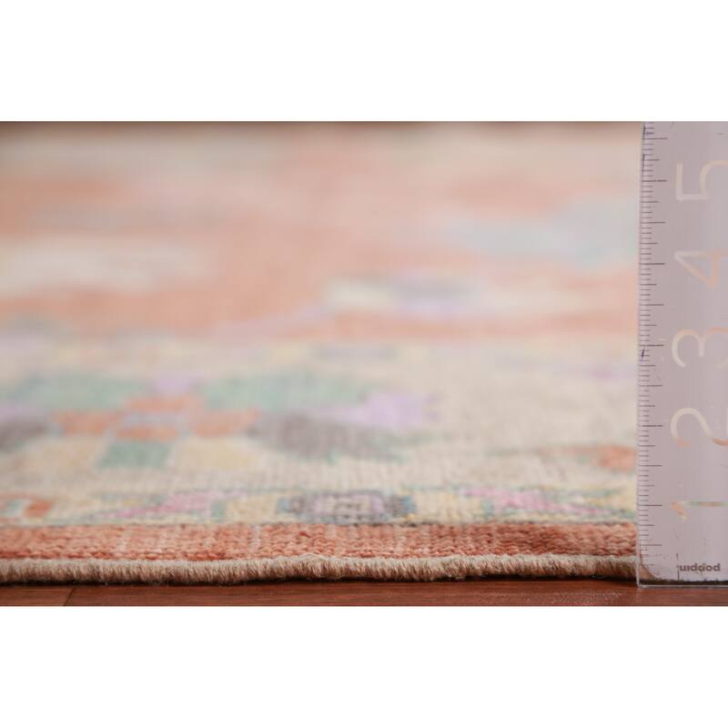 Hand Knotted Oriental 100% Wool Carpet Transitional All-Over Oranges & Rust Oushak Area Rug - 11' 9'' X 9' 4''