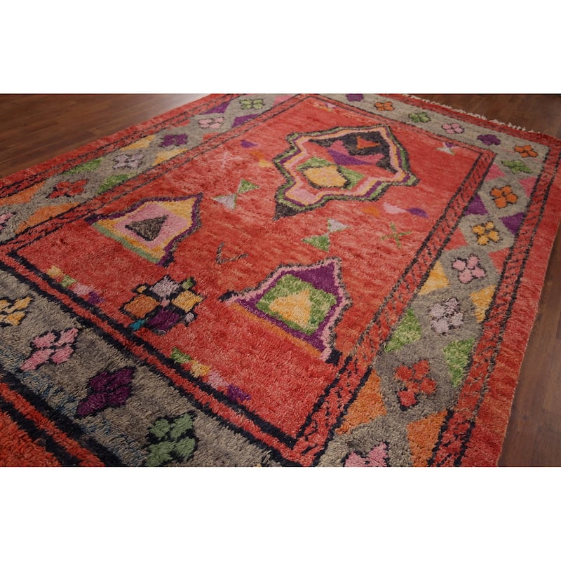 Plush Moroccan Oriental Area Rug Hand-Knotted Wool Carpet - 7'6"x 10'11"