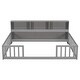 preview thumbnail 9 of 7, Grey Full Size Pine Wood Floor Bed with Bookcase and Guardrails