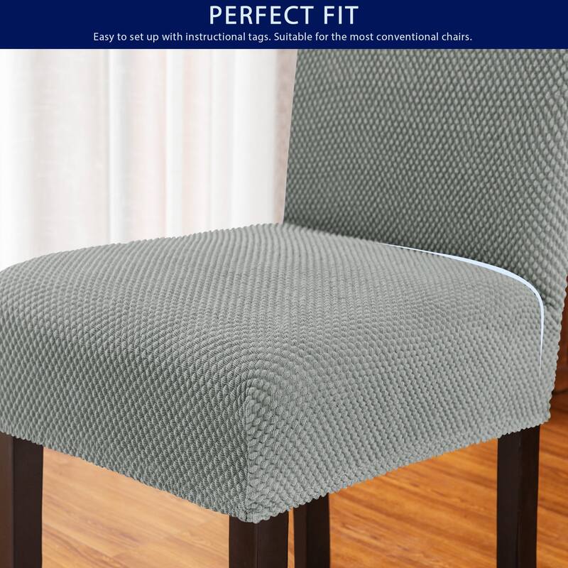 Subrtex 2 PCS Stretch Dining Chair Slipcover Textured Grain Cover
