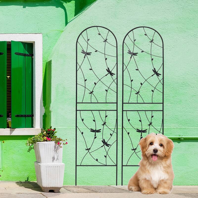 2 Pack Metal Garden Trellis Rustproof Trellis for Climbing Plants Outdoor Flower Support