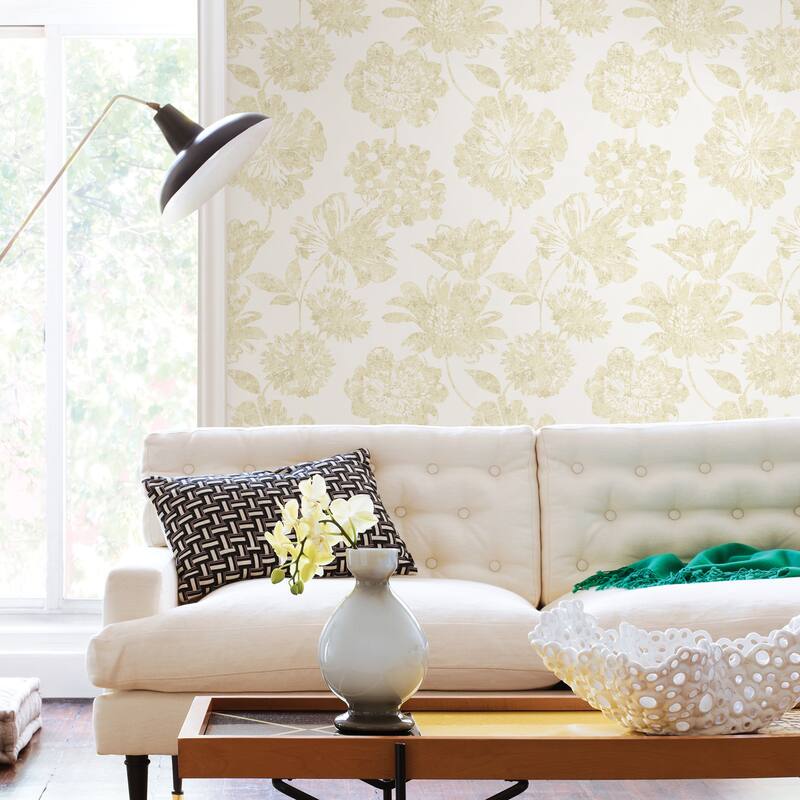 A-Street Prints Folia Beige Floral Wallpaper