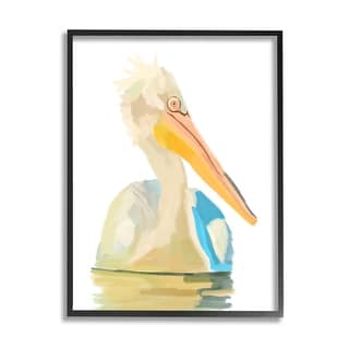 Stupell Pelican Swimming Nature Portrait Framed Giclee Art by Amelia ...