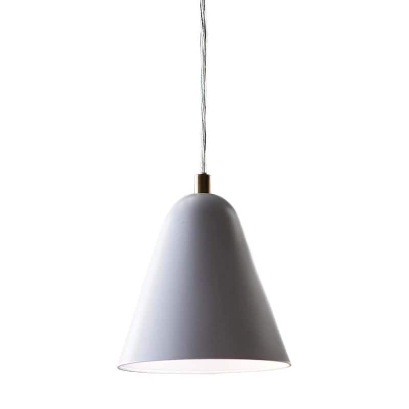 MoDRN 7"W 1-Light Scandinavian Mini-Pendant Light Fixture, White Metal Finish - White