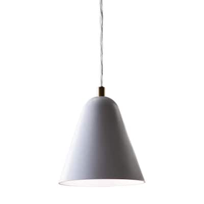 MoDRN 7"W 1-Light Scandinavian Mini-Pendant Light Fixture, White Metal Finish