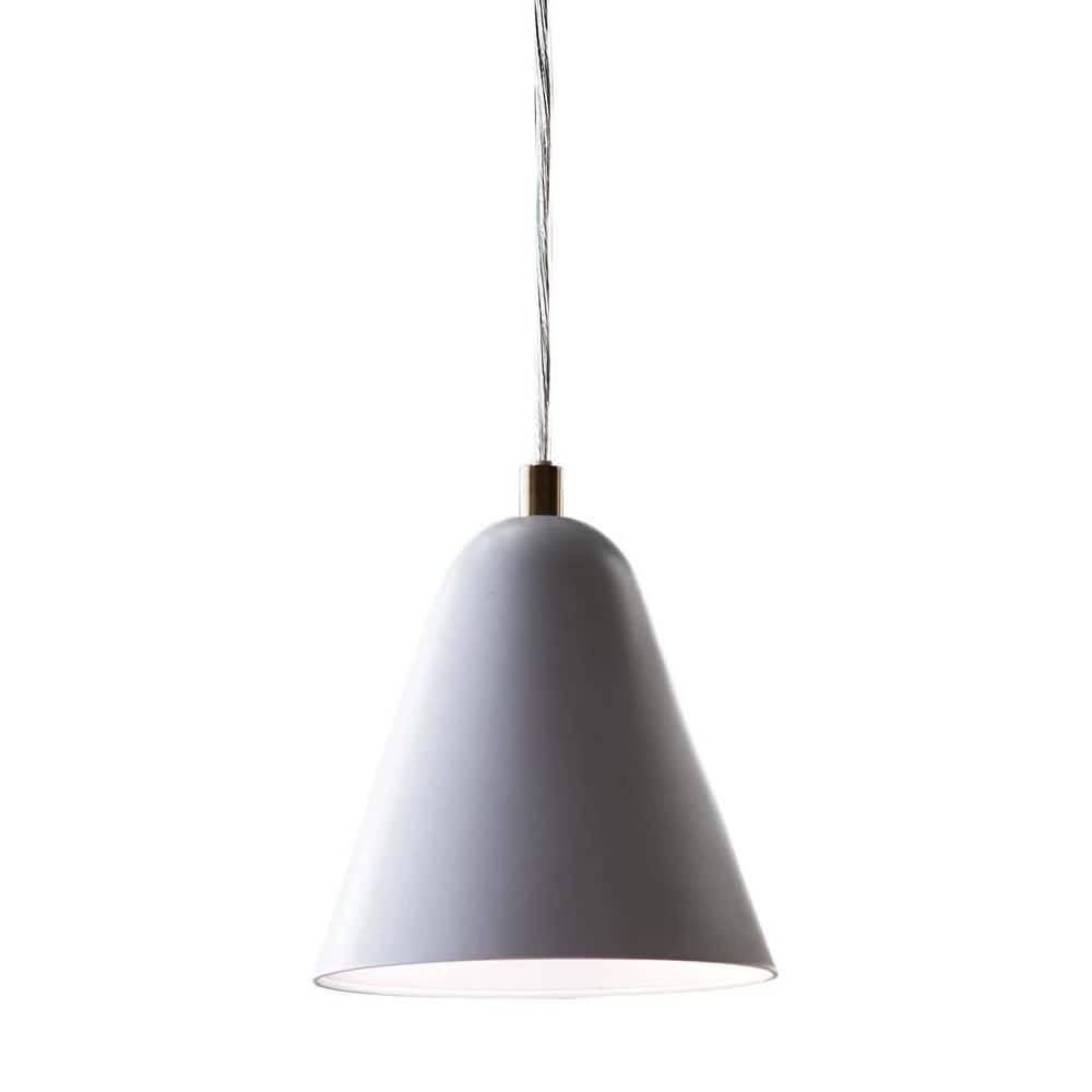 MoDRN 7"W 1-Light Scandinavian Mini-Pendant Light Fixture, White Metal Finish