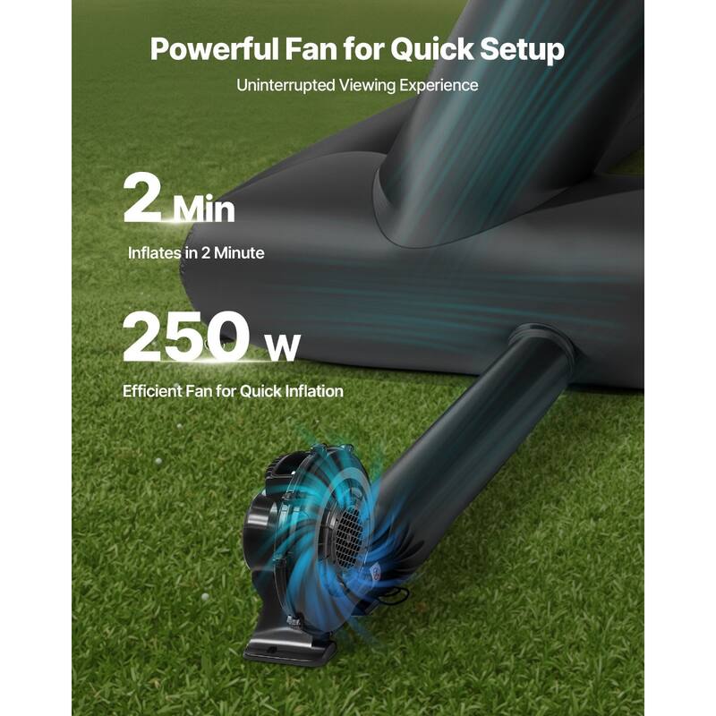 Inflatable Movie Screen, Inflatable Projector Screen with Portable Storage Bag, 16:9 Easy Set Up Movie Projection for