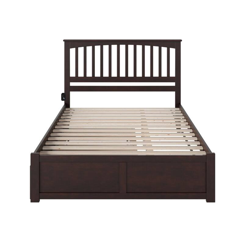 Mission Platform Bed with Footboard and Twin XL Trundle