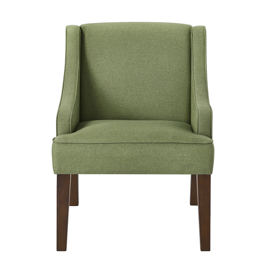 Modern Accent Chair Armchair Upholstered Chair with Wood Legs, Green Lounge Chair Reading Chair Side Chair