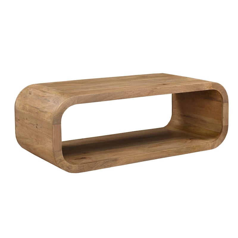 Larkora Contemporary Rectangular Wood Storage Coffee Table by Sevita - 51"L x 23"W x 18"H