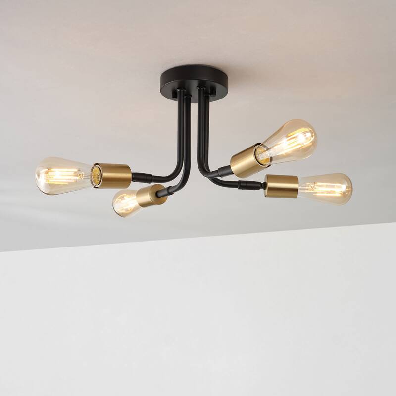Globe Electric 91005465 Samuel 4 Light 14" Wide Semi-Flush Ceiling