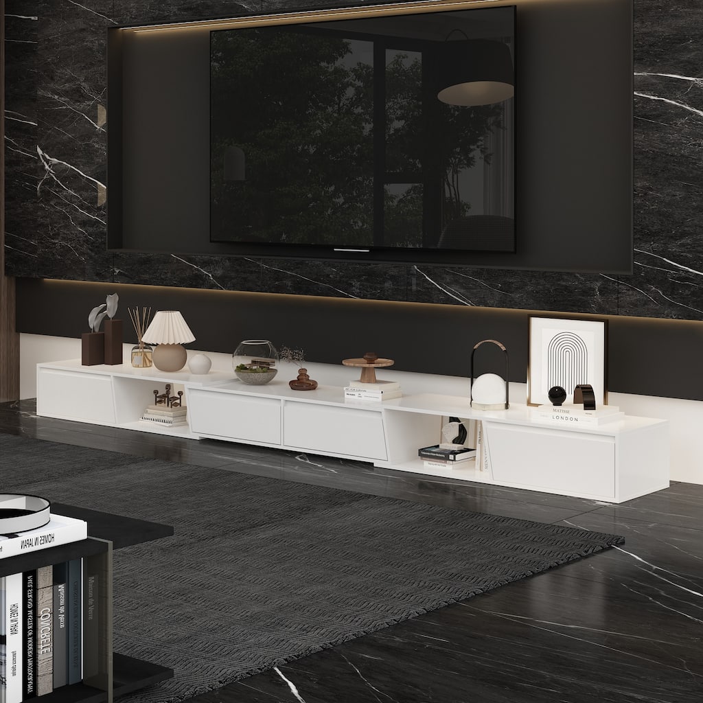 Expandable Entertainment Console - Stylish Design,95" to 138" TV Stand