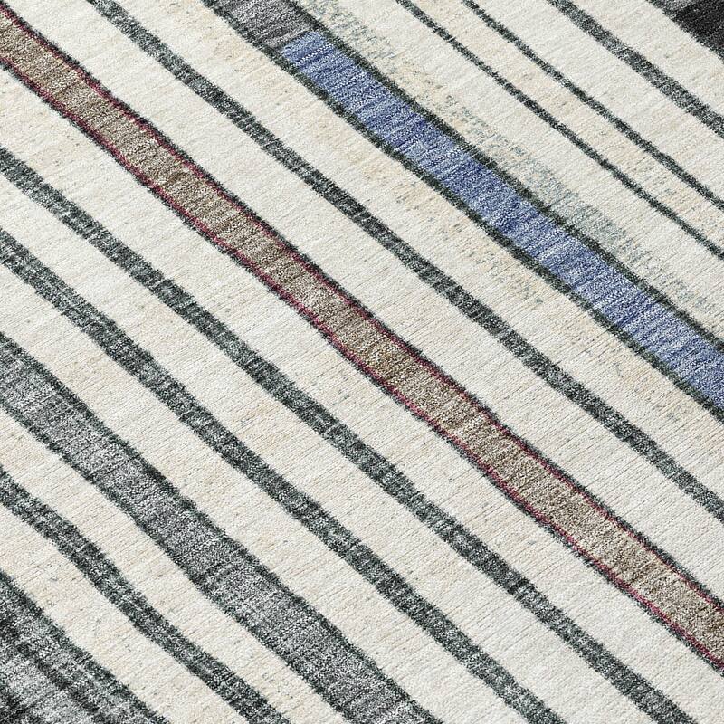 Machine Washable Indoor/Outdoor Casual Contemporary Chantille Rug