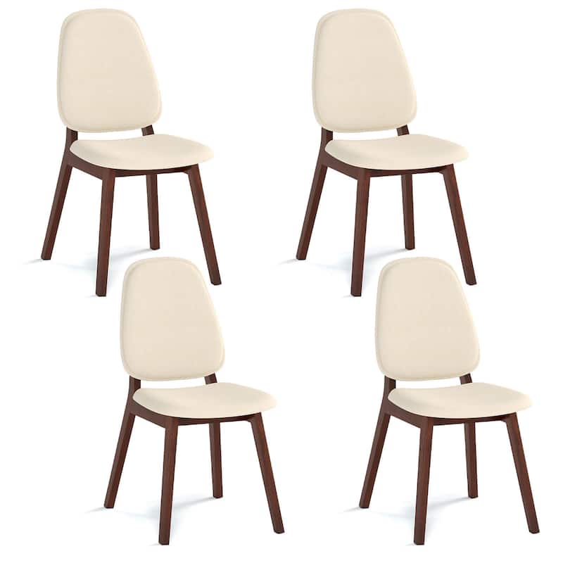 Costway Modern Dining Chair Set of 2/4 with Upholstered Backrest Seat - 4 PCS - Set of 4